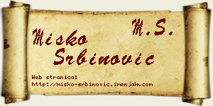 Miško Srbinović vizit kartica